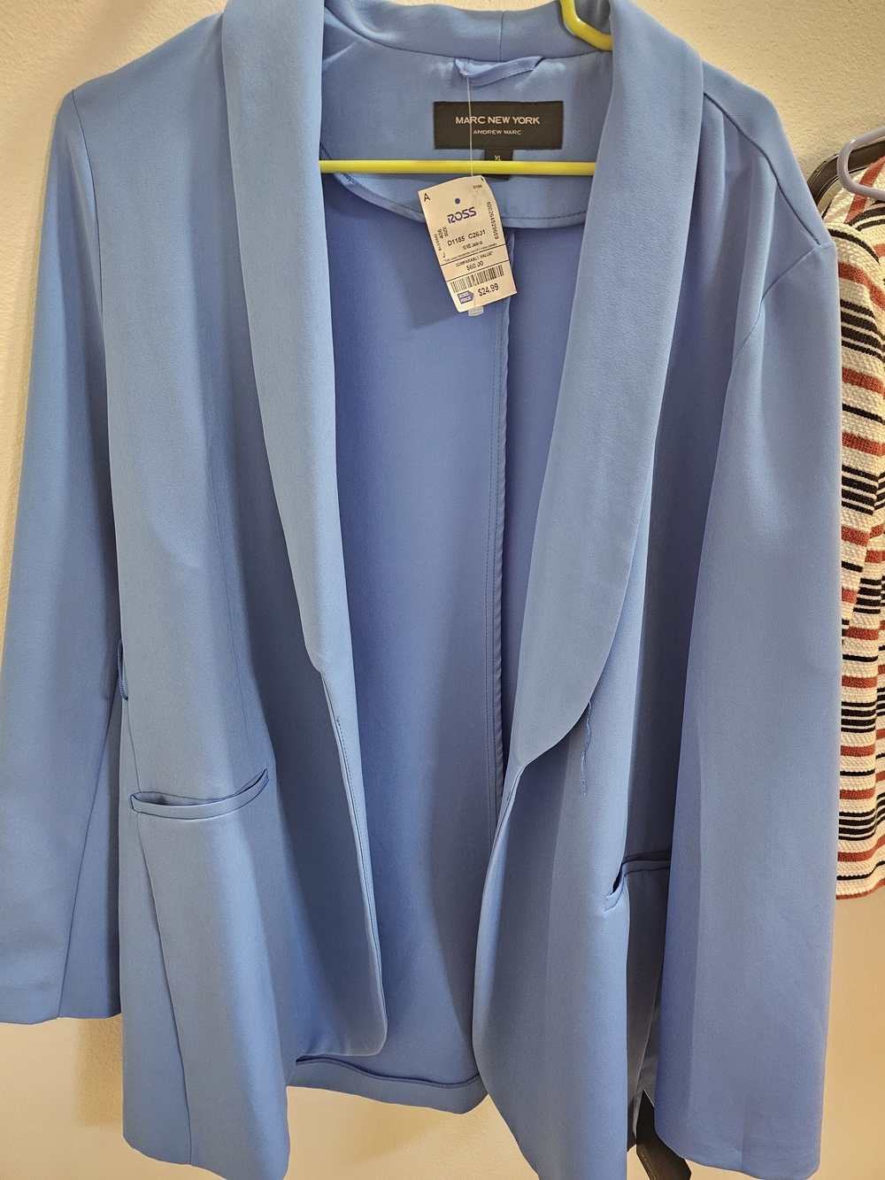 Marc New York Sky Blue Open-Front Blazer